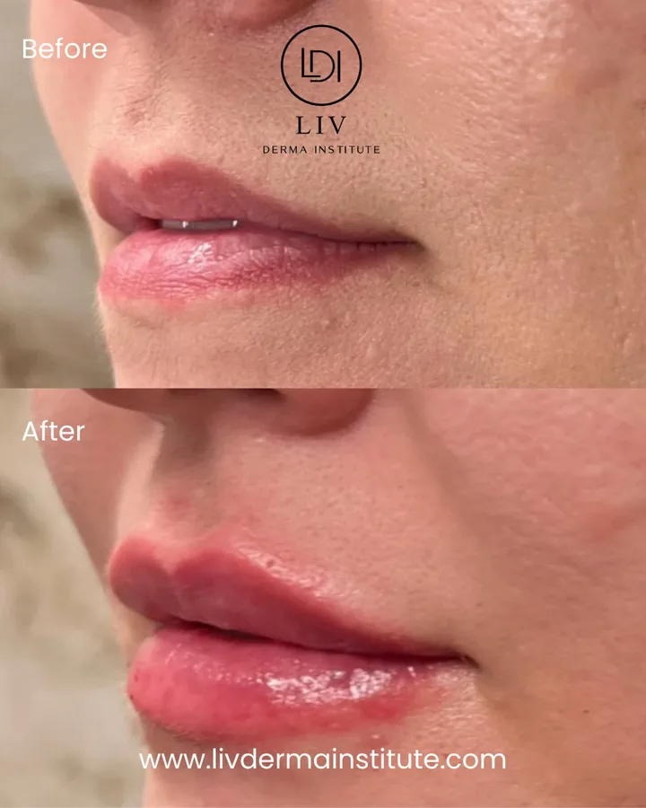Voor en na: lippen – lipfiller bij LIV Derma Institute
