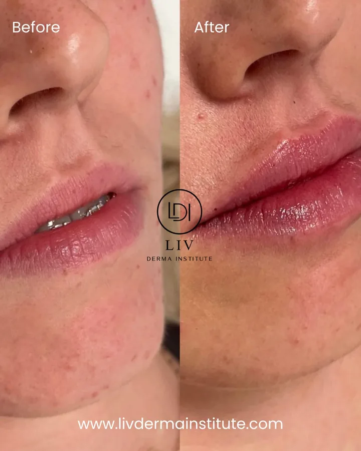 Voor en na: lippen – lipfiller bij LIV Derma Institute