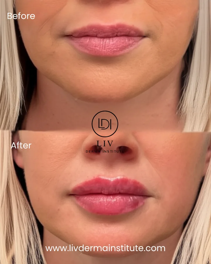 Voor en na: lippen – lipfiller bij LIV Derma Institute