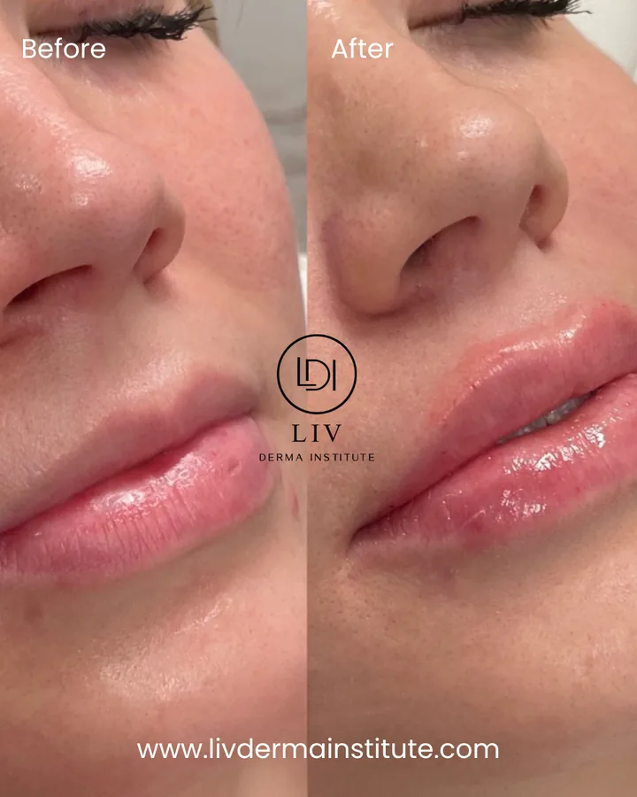 Voor en na: lippen – lipfiller bij LIV Derma Institute