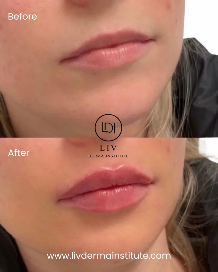 Voor en na: lippen – lipfiller bij LIV Derma Institute